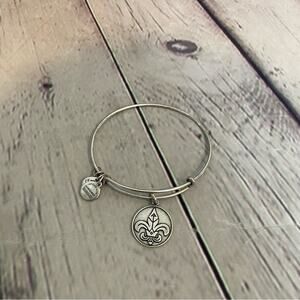 Alex and Ani Fleur-de-lis Silver Bracelet